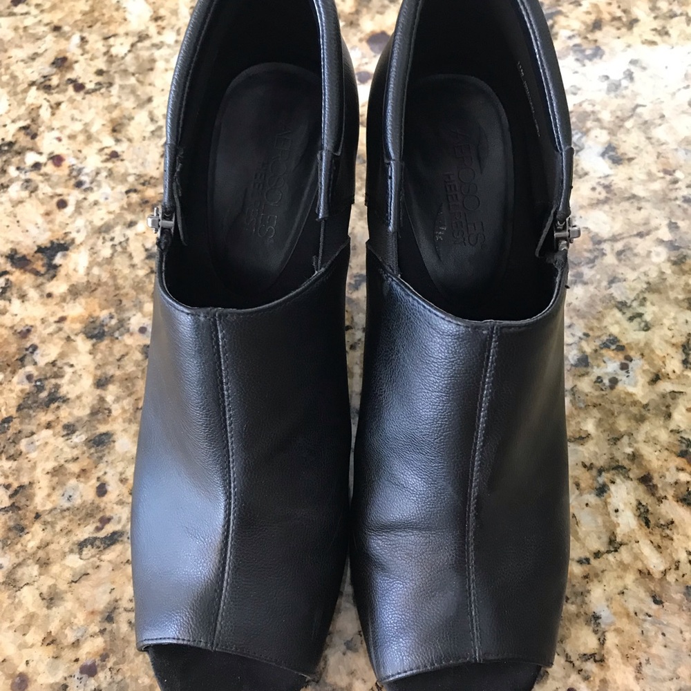 Open Toe Aerosoles Black Booties